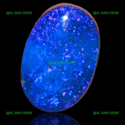 6.70 Cts Doublet Opal Gemstone Oval Cabochon Lab-Created 15x10x5 mm D-37