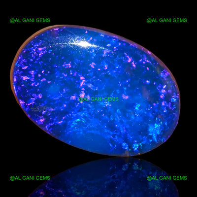 6.70 Cts Doublet Opal Gemstone Oval Cabochon Lab-Created 15x10x5 mm D-37