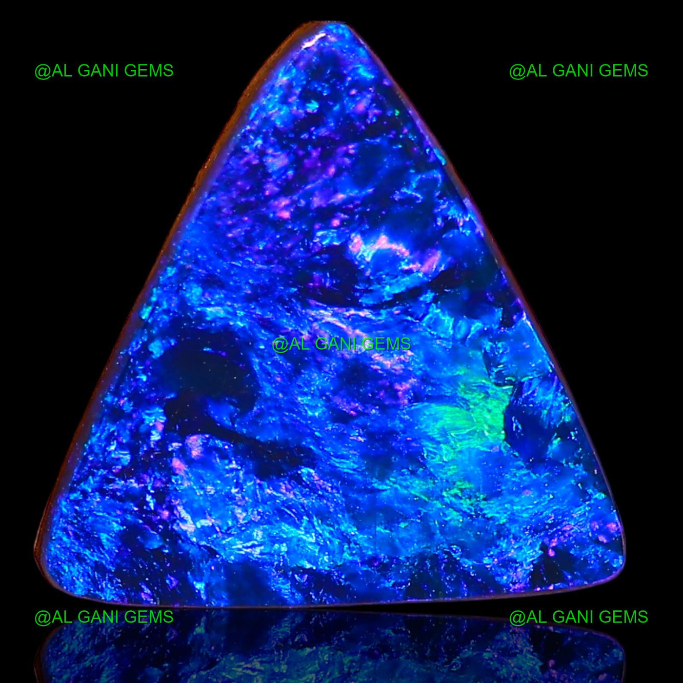 Lab-Created Doublet Opal Gemstone 5.25 Cts Trillion Cabochon 13x12x3 mm D-38