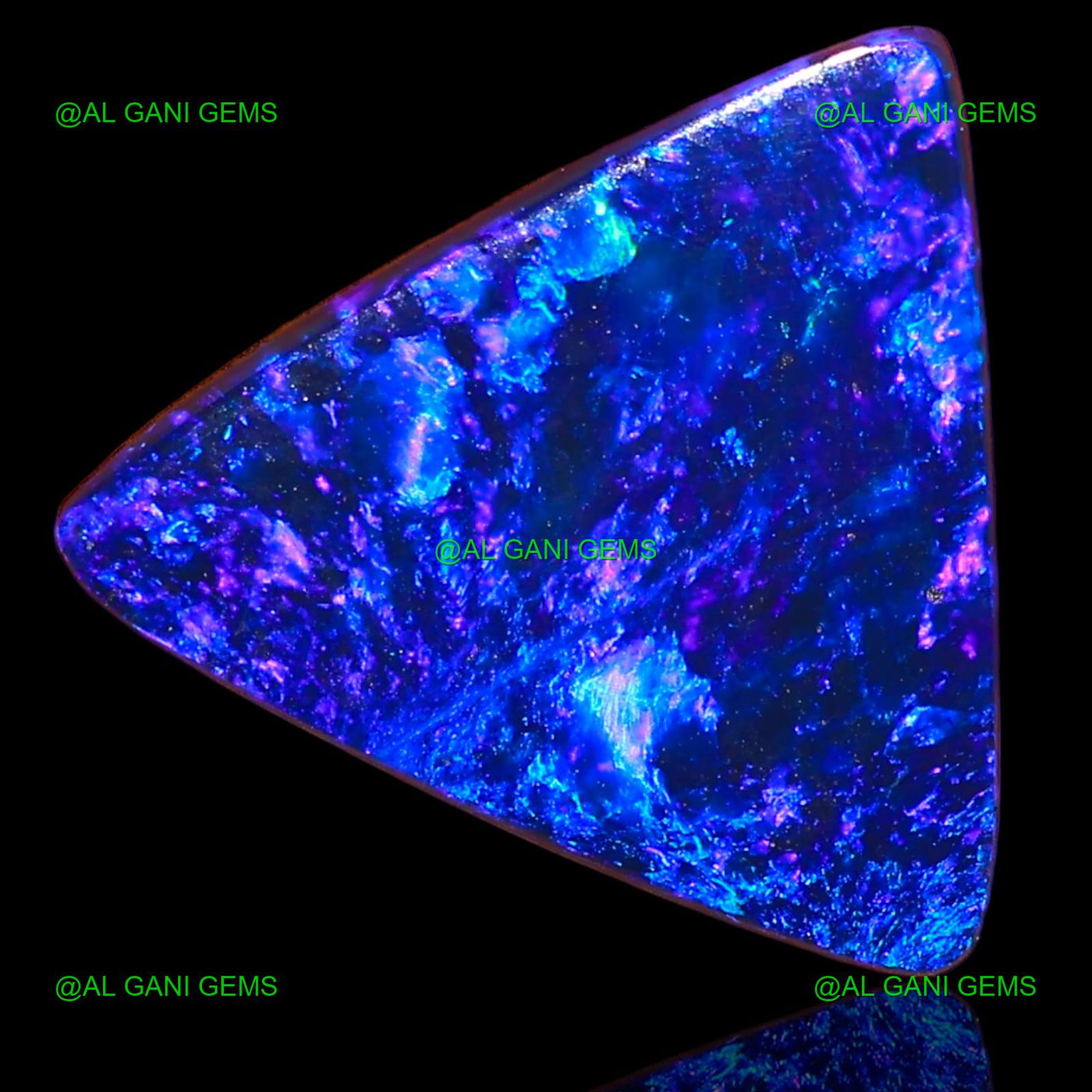 Lab-Created Doublet Opal Gemstone 5.25 Cts Trillion Cabochon 13x12x3 mm D-38