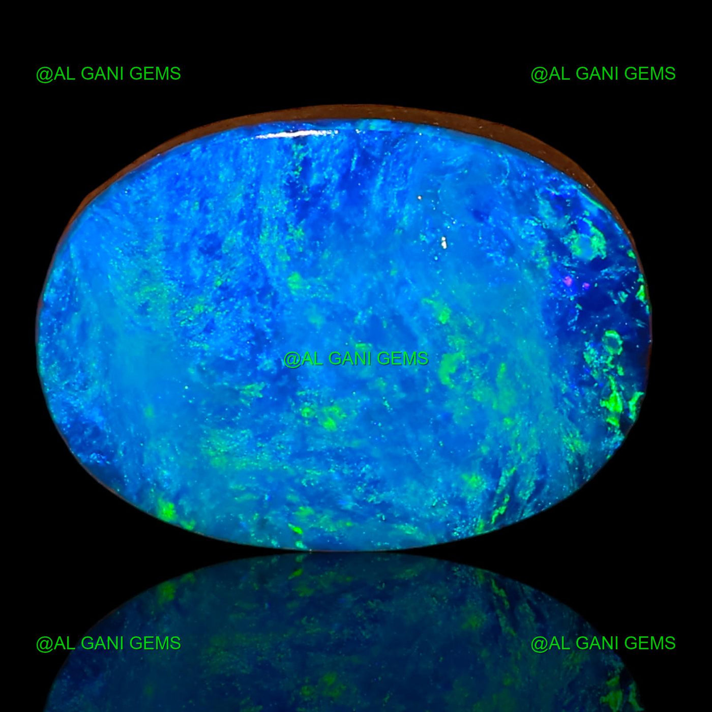 6.60 Cts Doublet Opal Gemstone Oval Cabochon Lab-Created 15x11x4 mm D-45