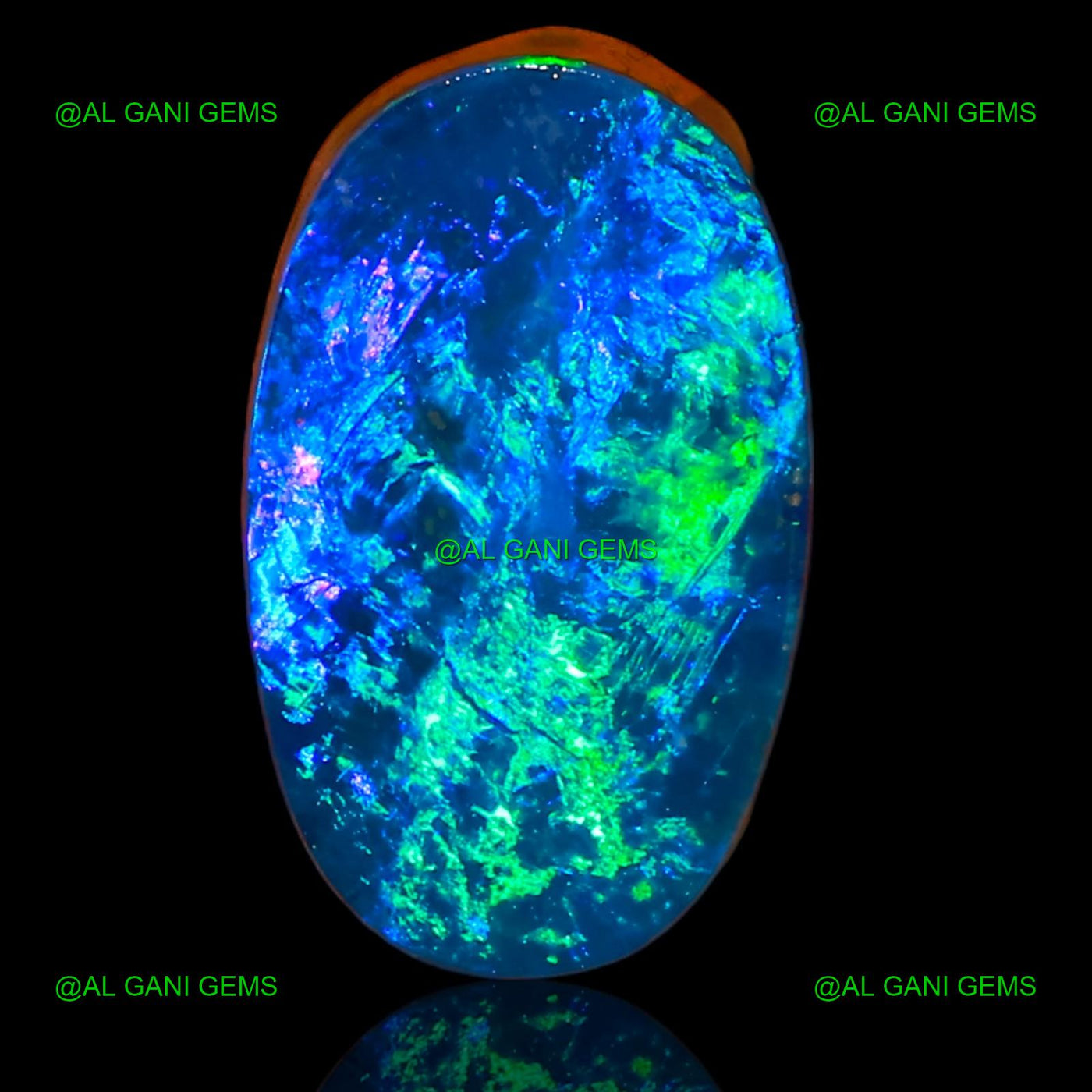 5.73 Cts Lab-Created Doublet Opal Loose Gemstone Oval Cabochon 15x9x3 mm D-46