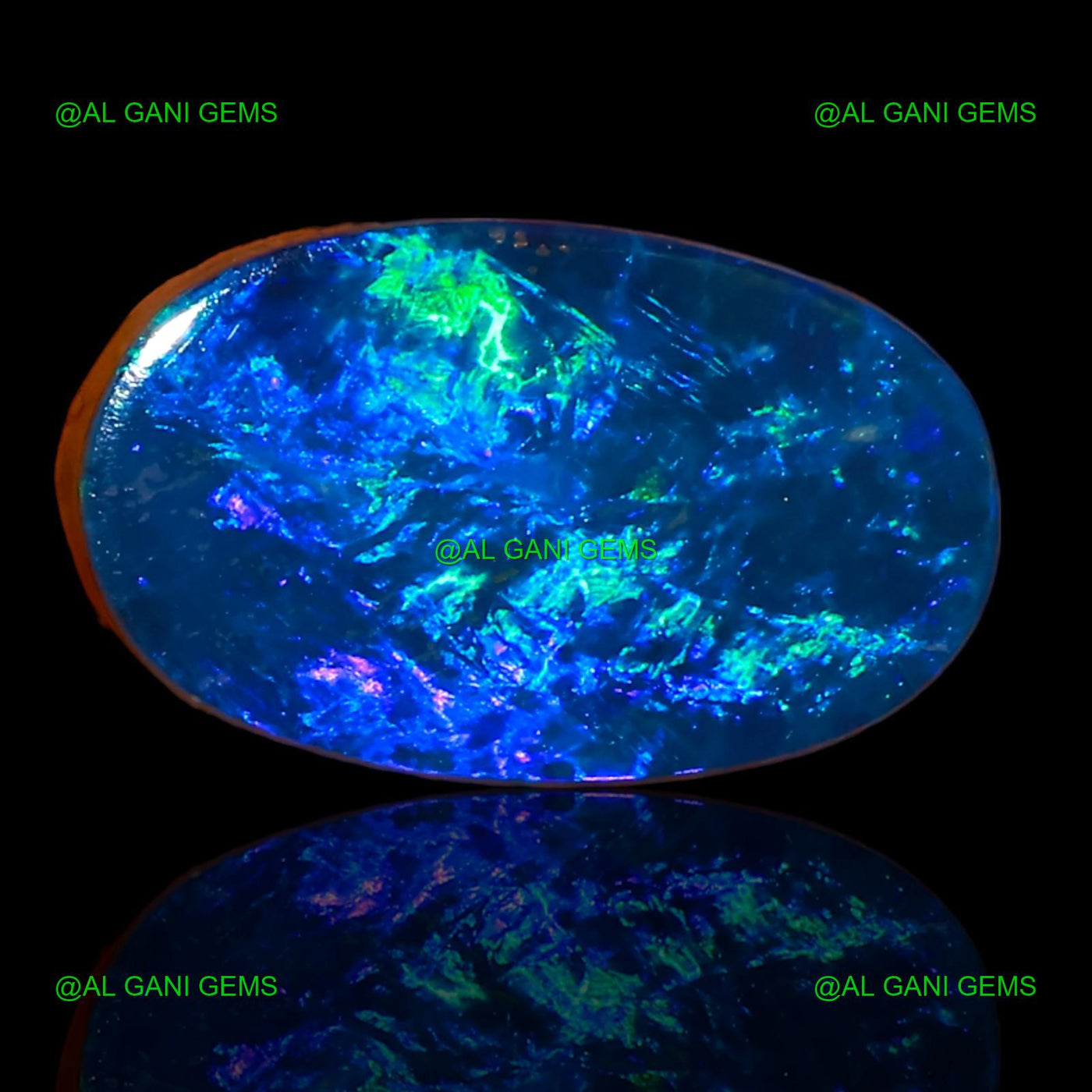 5.73 Cts Lab-Created Doublet Opal Loose Gemstone Oval Cabochon 15x9x3 mm D-46