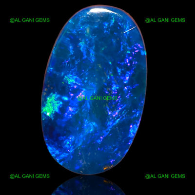 5.73 Cts Lab-Created Doublet Opal Loose Gemstone Oval Cabochon 15x9x3 mm D-46