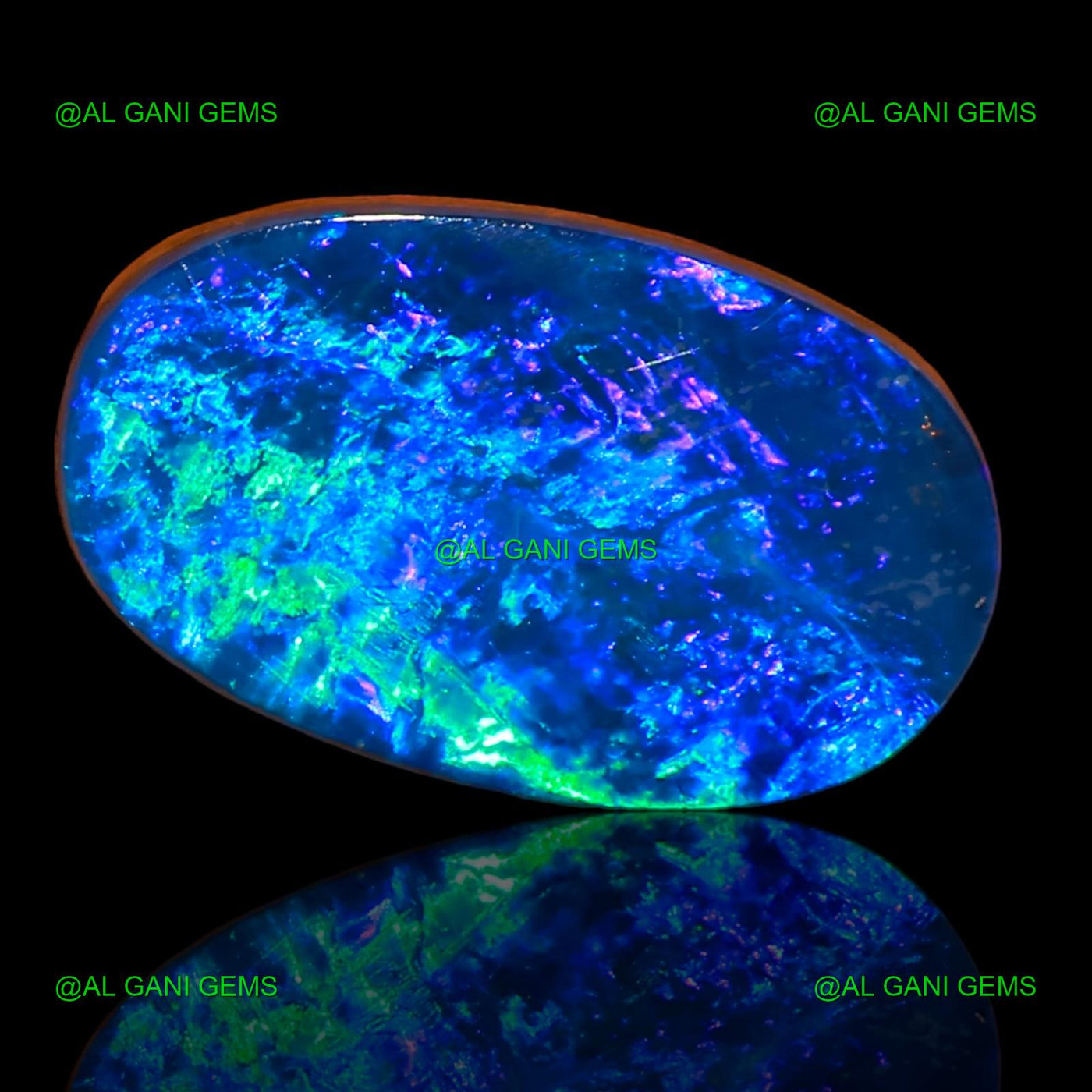 5.73 Cts Lab-Created Doublet Opal Loose Gemstone Oval Cabochon 15x9x3 mm D-46