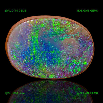 Lab-Created Doublet Opal Gemstone Oval Cabochon 4.10 Cts 14x10x3 mm D-47