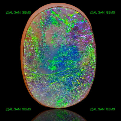 Lab-Created Doublet Opal Gemstone Oval Cabochon 4.10 Cts 14x10x3 mm D-47