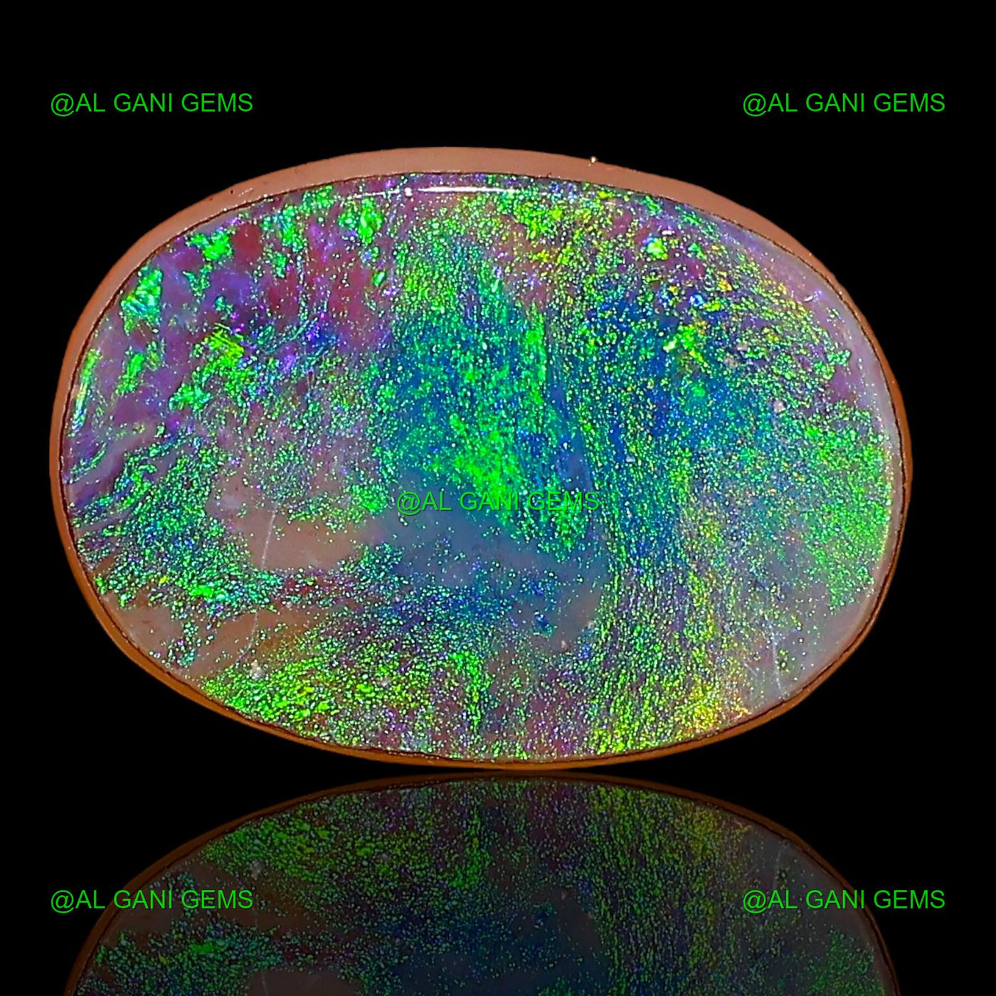 Lab-Created Doublet Opal Gemstone Oval Cabochon 4.10 Cts 14x10x3 mm D-47