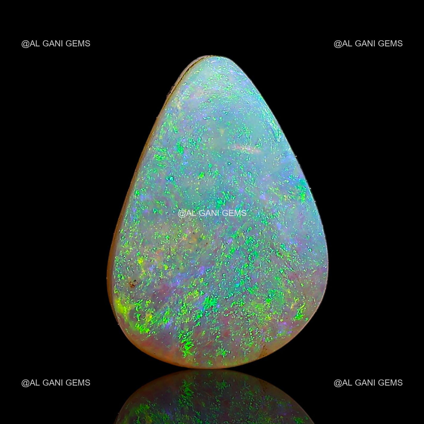 3.90 Cts Lab-Created Doublet Opal Loose Gemstone Pear Cabochon 13x9x4 mm D-4