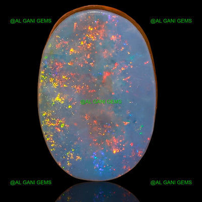 6.85 Cts Lab-Created Doublet Opal Oval Cabochon Gemstone 15x10x4 mm D-50