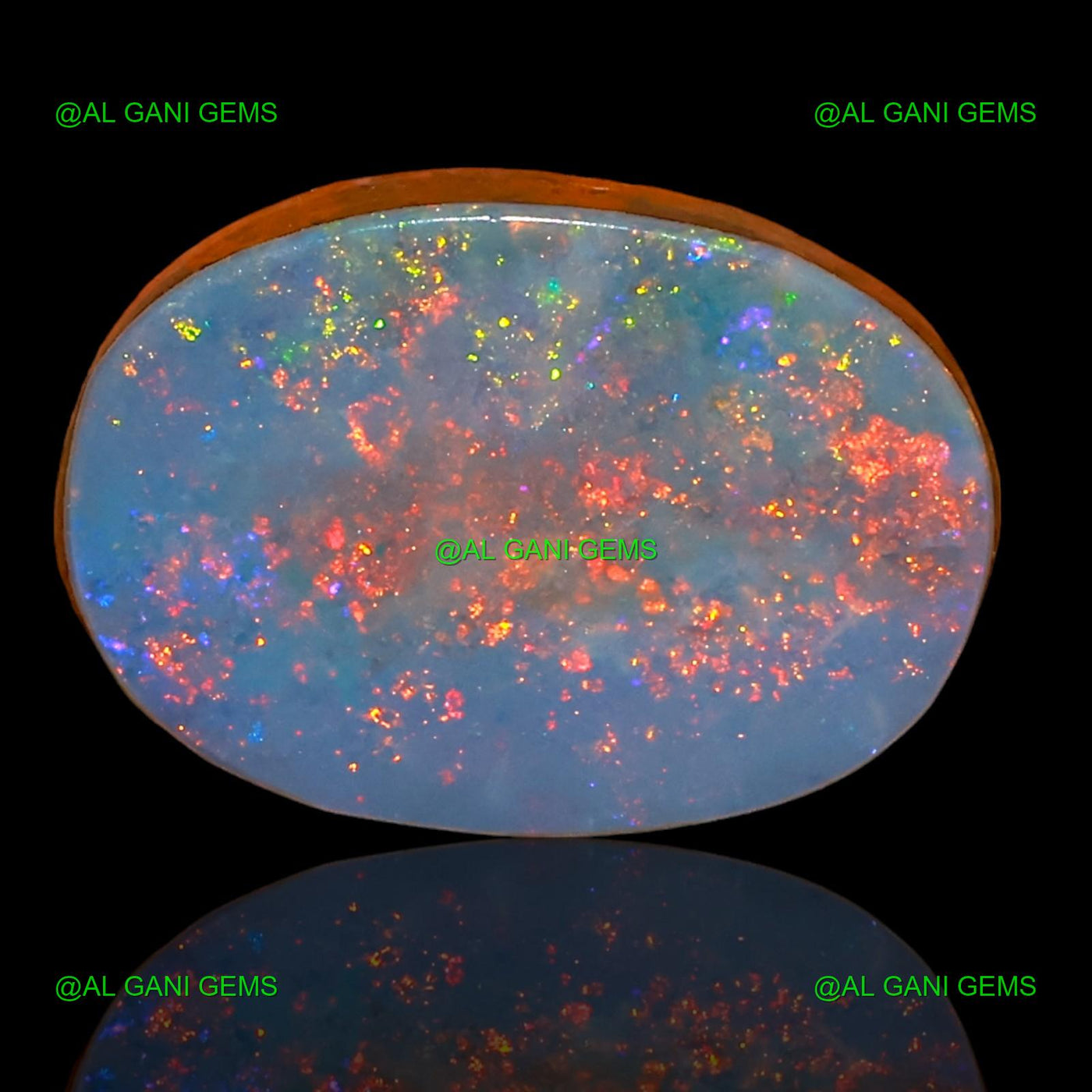 6.85 Cts Lab-Created Doublet Opal Oval Cabochon Gemstone 15x10x4 mm D-50