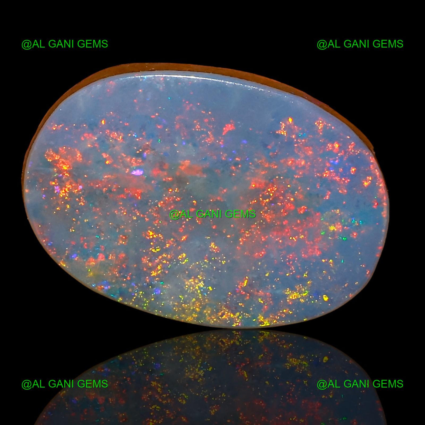 6.85 Cts Lab-Created Doublet Opal Oval Cabochon Gemstone 15x10x4 mm D-50