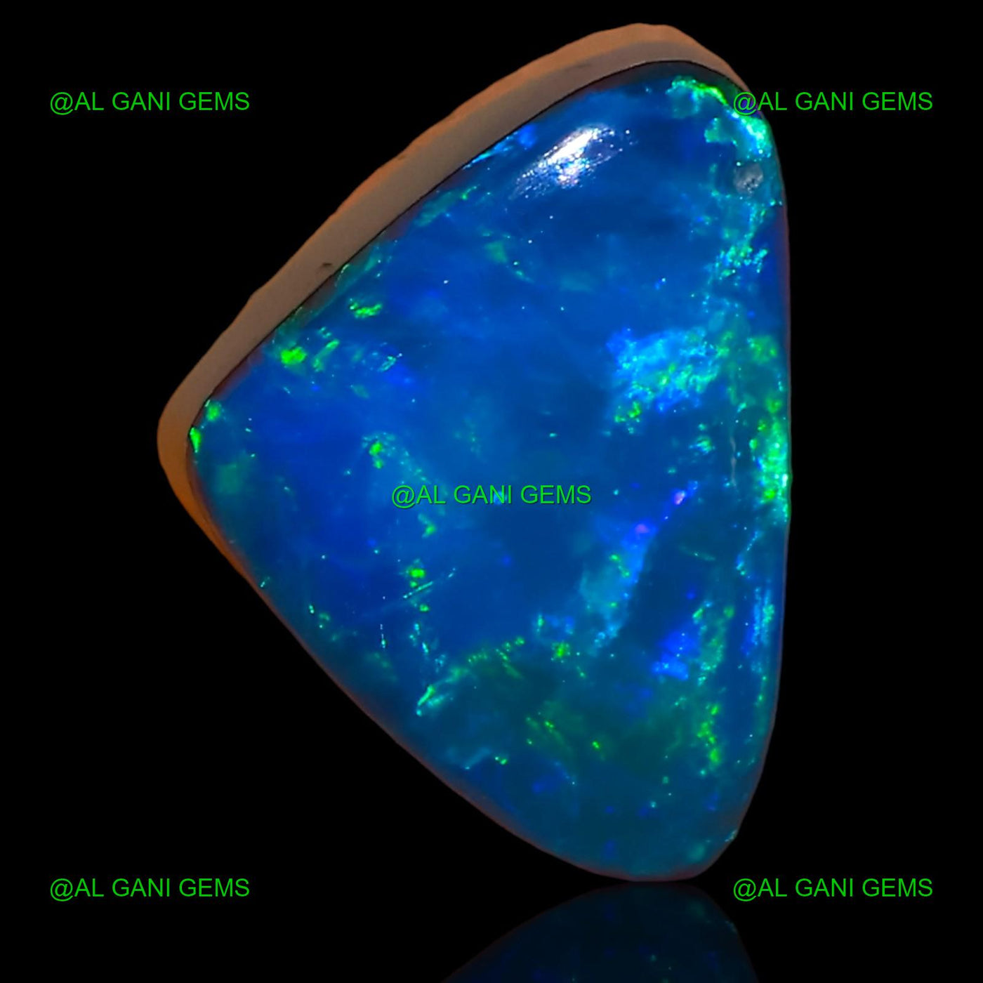 Lab-Created Doublet Opal Gemstone 5.00 Cts Trillion Cabochon 12x9x6 mm D-51