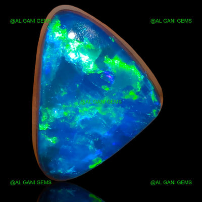 Lab-Created Doublet Opal Gemstone 5.00 Cts Trillion Cabochon 12x9x6 mm D-51