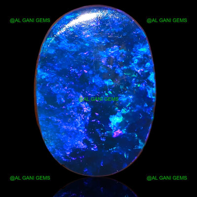 7.00 Cts Doublet Opal Gemstone Oval Cabochon Lab-Created 14x10x4 mm D-53