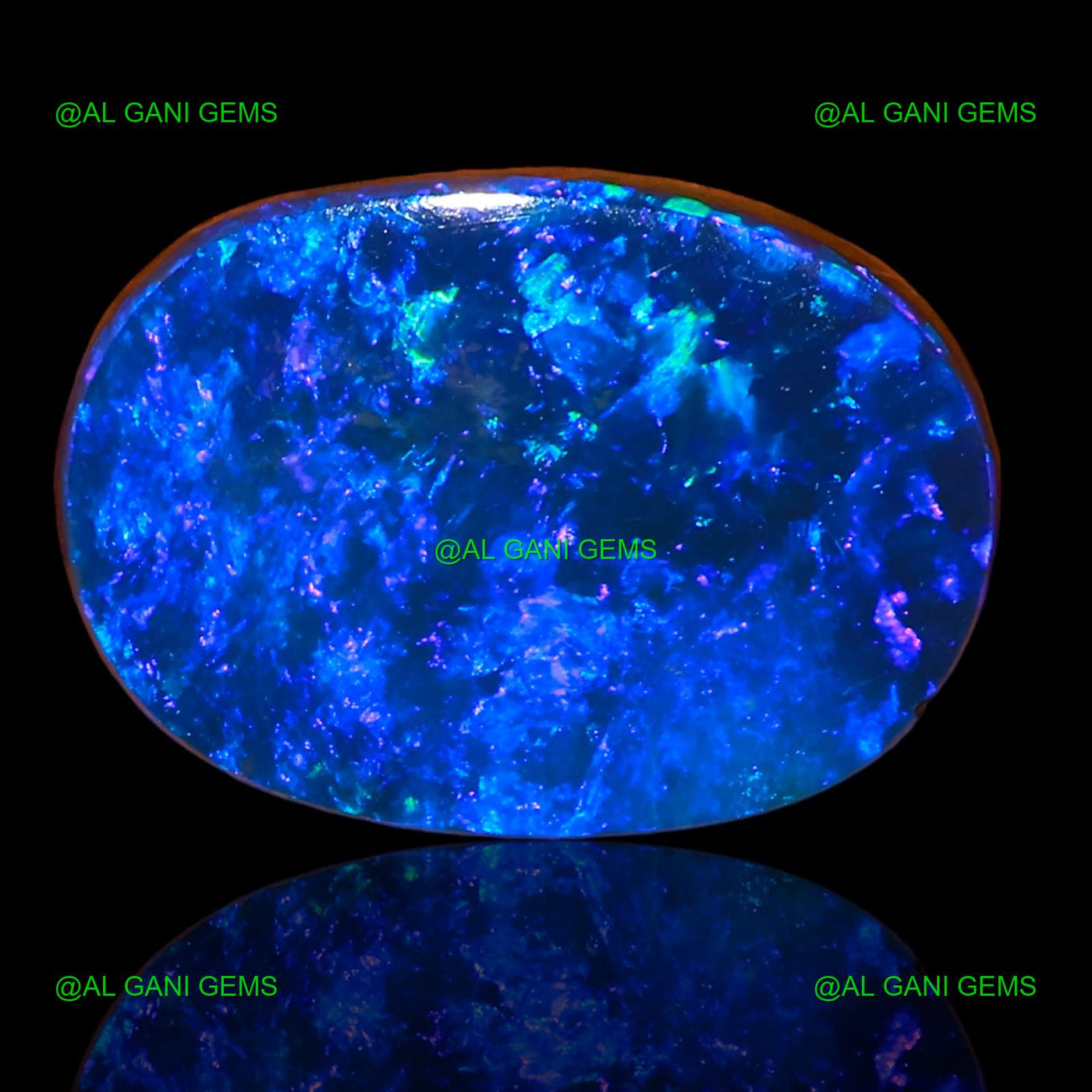 7.00 Cts Doublet Opal Gemstone Oval Cabochon Lab-Created 14x10x4 mm D-53