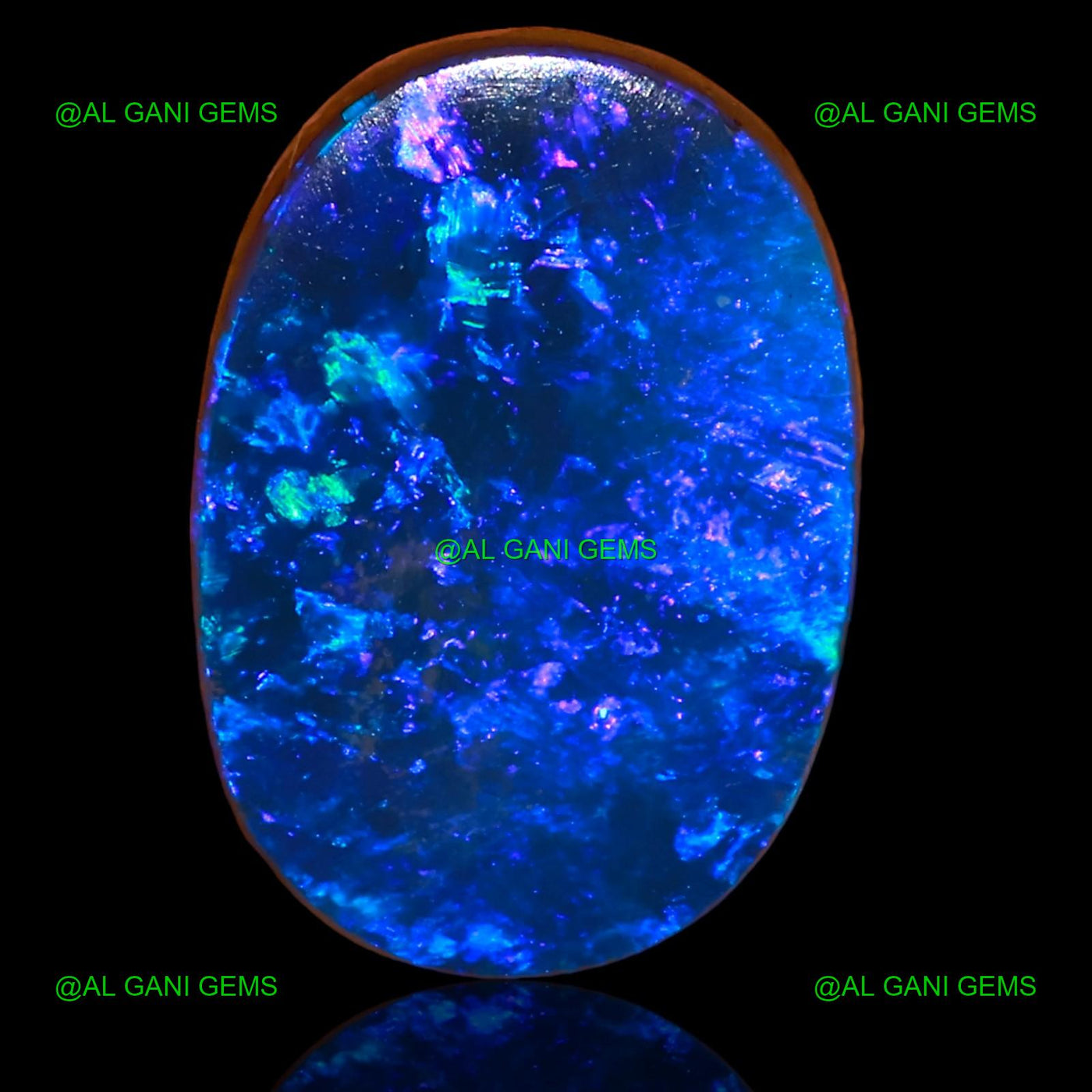 7.00 Cts Doublet Opal Gemstone Oval Cabochon Lab-Created 14x10x4 mm D-53