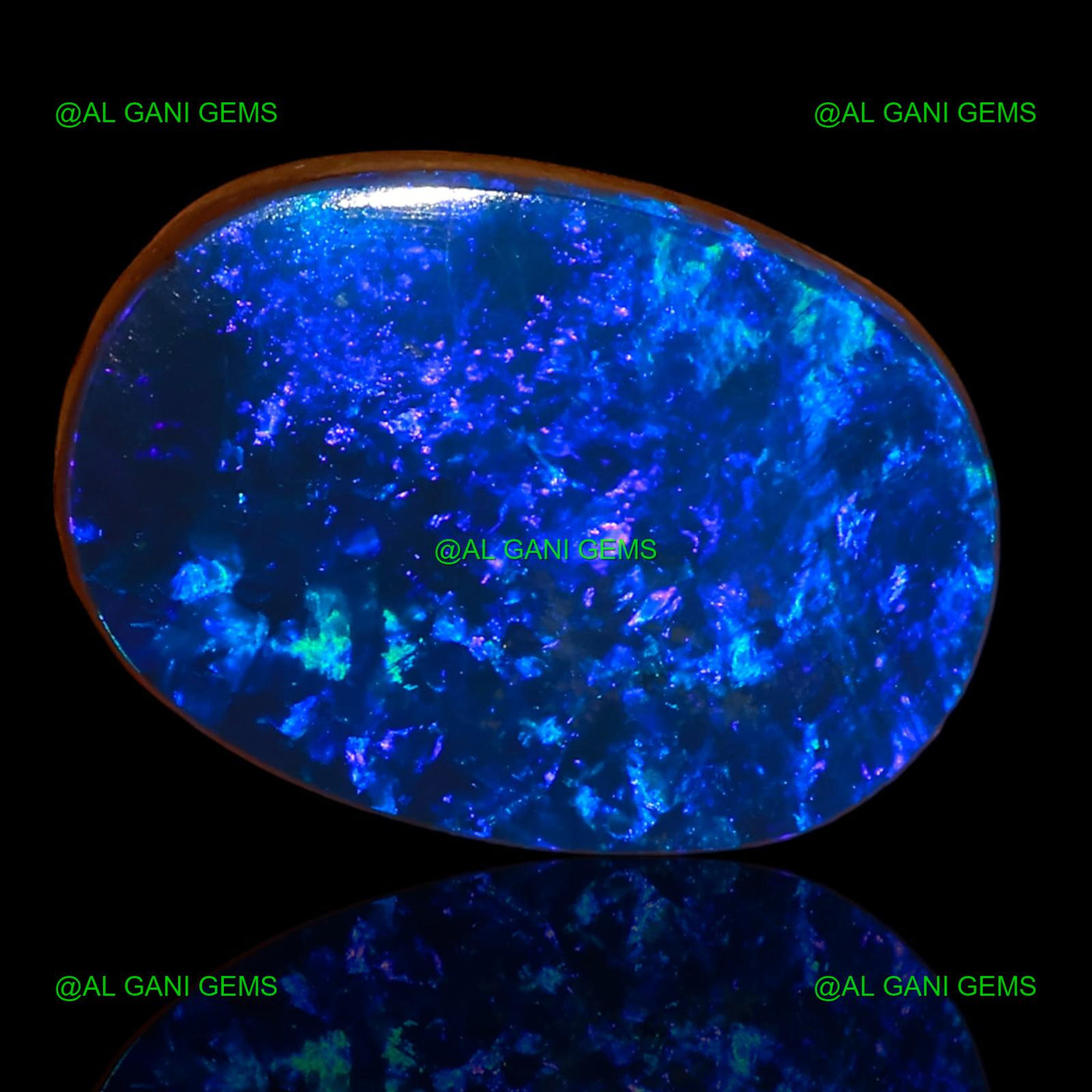 7.00 Cts Doublet Opal Gemstone Oval Cabochon Lab-Created 14x10x4 mm D-53