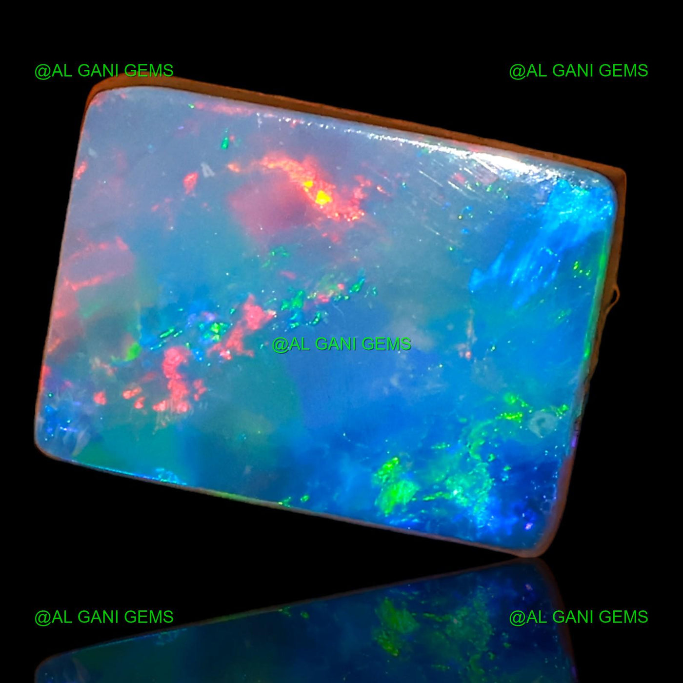 5.00 Cts Lab-Created Doublet Opal Gemstone Square Cabochon 14x8x4 mm D-57