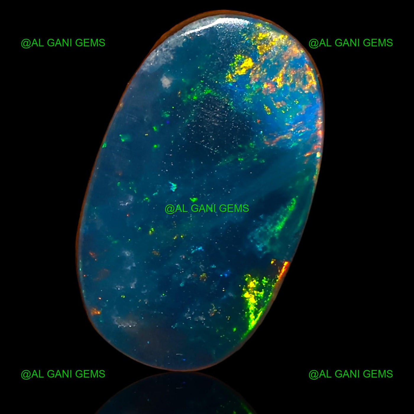 Lab-Created Doublet Opal Loose Gemstone Oval Cabochon 4.20 Cts 15x9x3 mm D-60