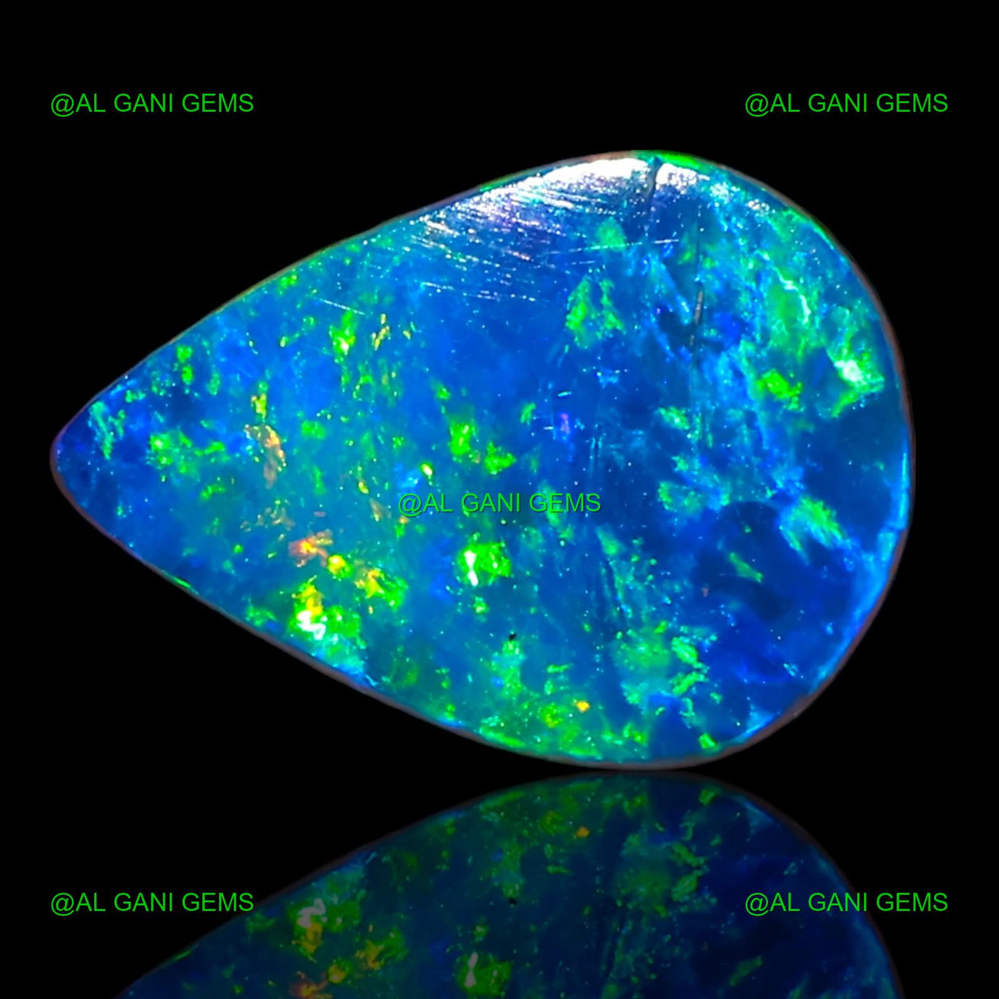 4.00 Cts Lab-Created Doublet Opal Loose Gemstone Pear Cabochon 13x9x4 mm D-61