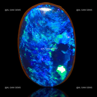 3.60 Cts Lab-Created Doublet Opal Loose Gemstone Oval Cabochon 12x8x3 mm D-64