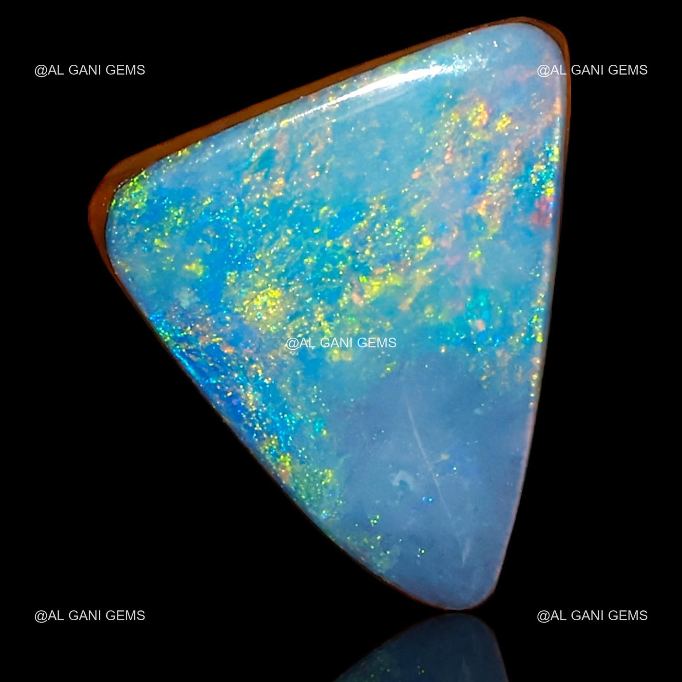 3.60 Cts Lab-Created Doublet Opal Gemstone Trillion Cabochon 11x10x3 mm D-68