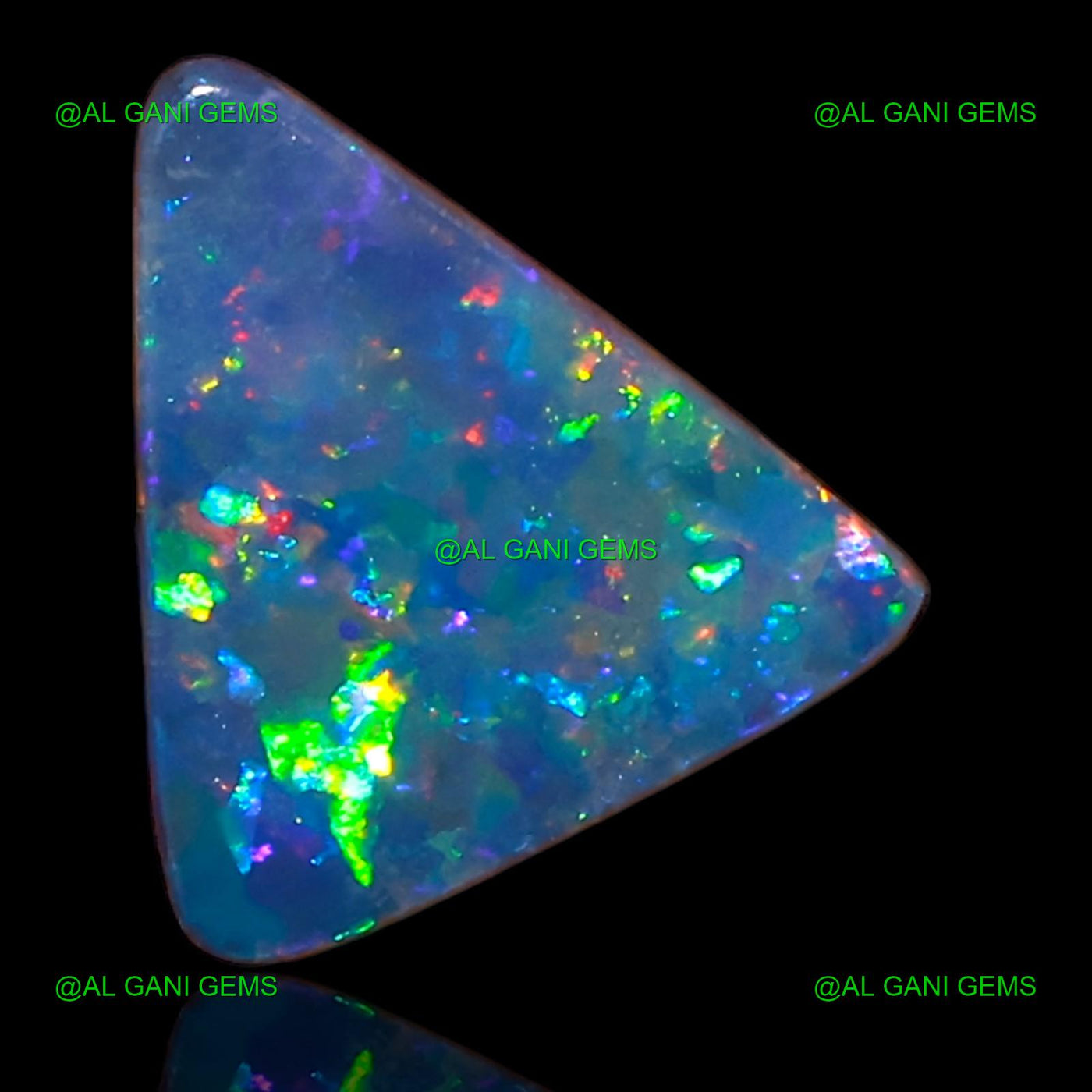 1.90 Cts Doublet Opal Gemstone Trillion Cabochon Lab-Created 9x9x3 mm D-69