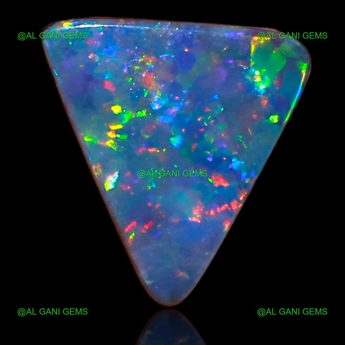 1.90 Cts Doublet Opal Gemstone Trillion Cabochon Lab-Created 9x9x3 mm D-69