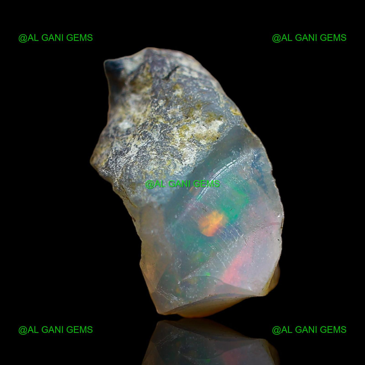 Natural Fire Opal Loose Gemstone Fancy Rough Ethiopia 6.00 Cts 16x9x8 mm E-164