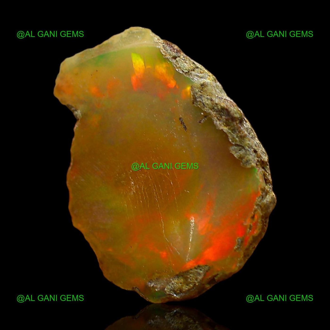 3.00 Cts Natural Fire Opal Loose Gemstone Fancy Rough 15x11x3 mm E-353