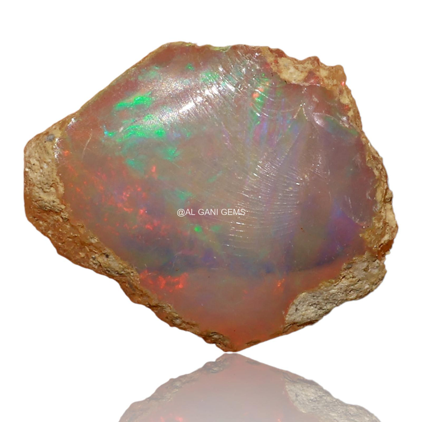 2.00 Cts Natural Fire Opal Loose Gemstone Fancy Rough 16x13x4 mm E-41