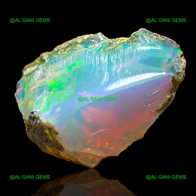 Natural Fire Opal Gemstone 2.00 Cts Loose Fancy Rough Ethiopia 10x9x5 mm E-635