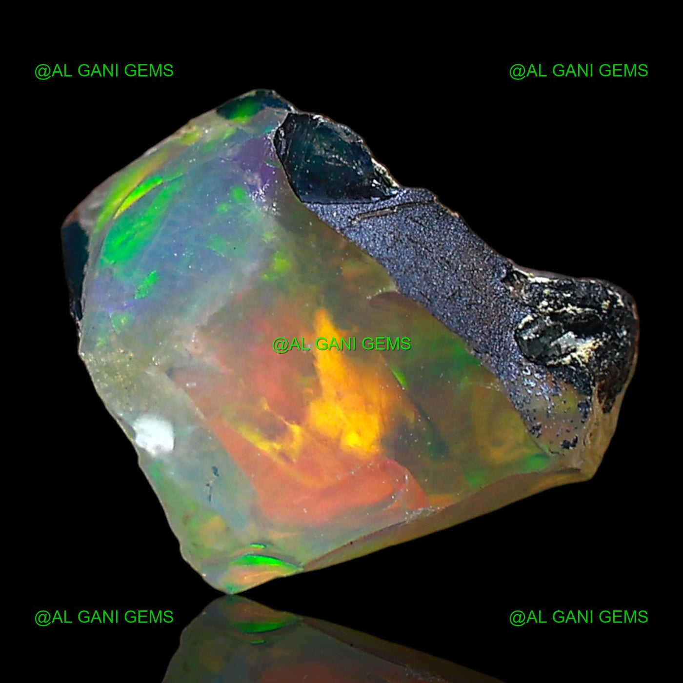 1.00 Cts Natural Ethiopian Fire Opal Loose Gemstone Fancy Rough 8x6x6 mm E-665