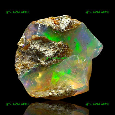 1.00 Cts Natural Ethiopian Fire Opal Loose Gemstone Fancy Rough 8x8x6 mm E-669