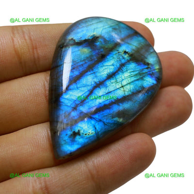 117.00 Cts Fire Labradorite Gemstone Pear Cabochon Natural 56x38x7 mm L-12