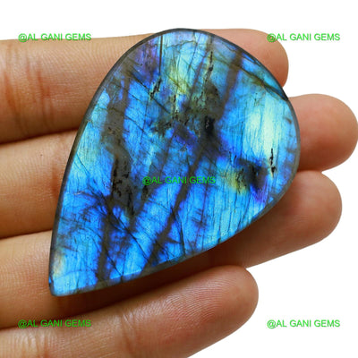 117.00 Cts Fire Labradorite Gemstone Pear Cabochon Natural 56x38x7 mm L-12