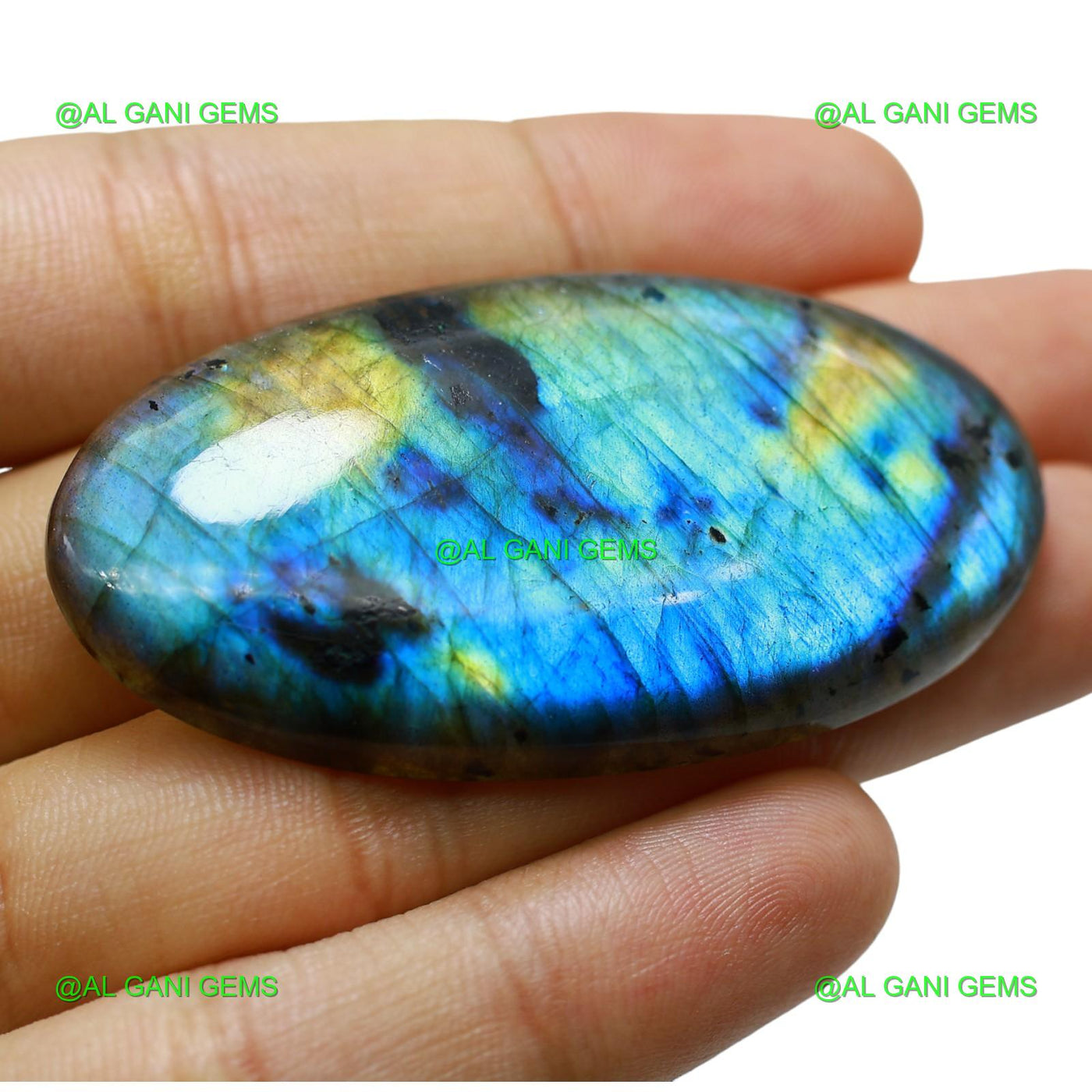 114.00 Cts Natural Fire Labradorite Gemstone Oval Cabochon 58x31x7 mm L-13