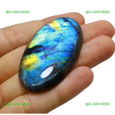 114.00 Cts Natural Fire Labradorite Gemstone Oval Cabochon 58x31x7 mm L-13