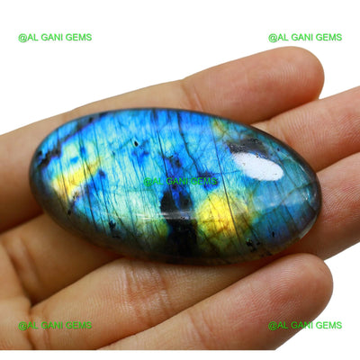 114.00 Cts Natural Fire Labradorite Gemstone Oval Cabochon 58x31x7 mm L-13