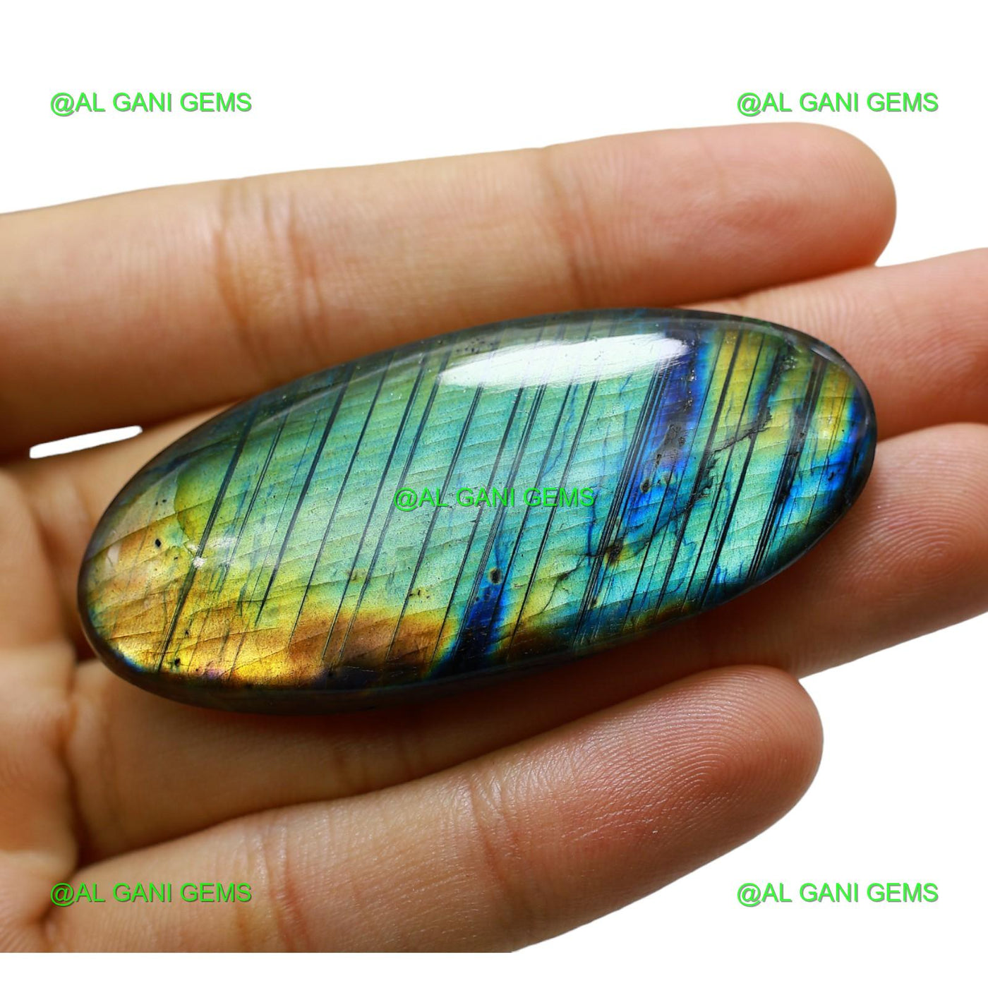 Natural Fire Labradorite Gemstone Oval Cabochon 112.00 Cts 60x27x8 mm L-15