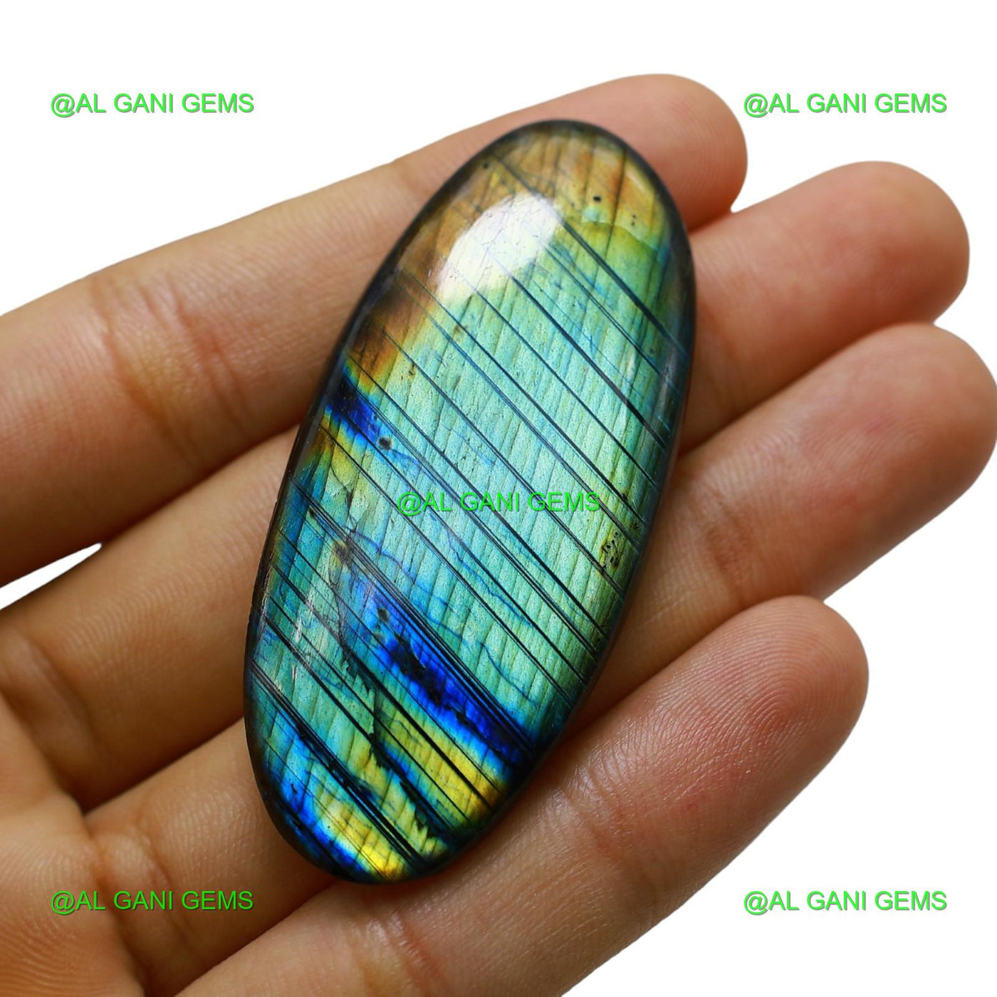 Natural Fire Labradorite Gemstone Oval Cabochon 112.00 Cts 60x27x8 mm L-15