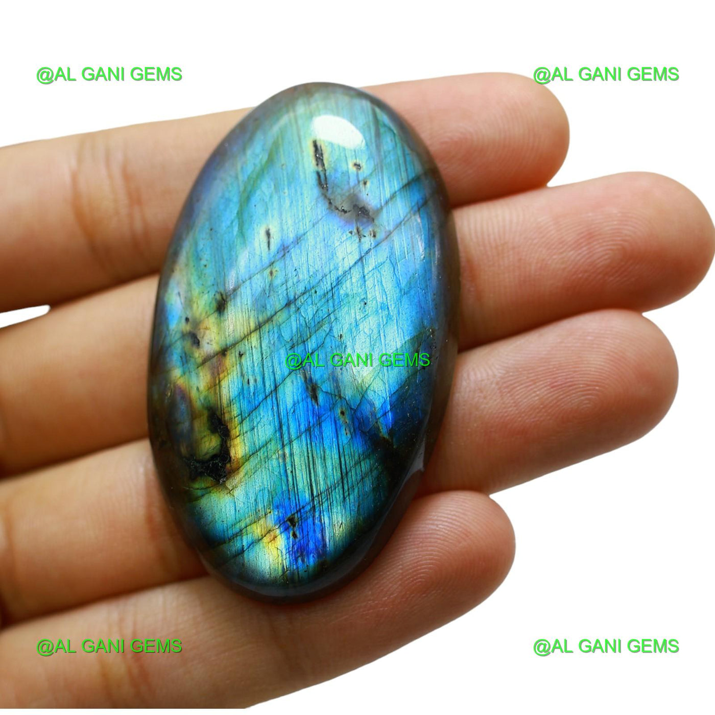 133.00 Cts Natural Fire Labradorite Gemstone Oval Cabochon 55x32x8 mm L-16