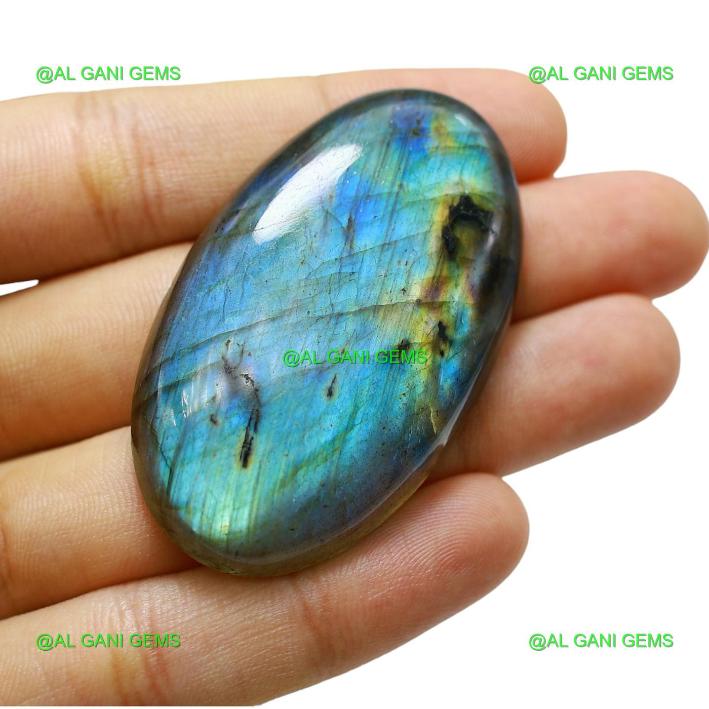 133.00 Cts Natural Fire Labradorite Gemstone Oval Cabochon 55x32x8 mm L-16