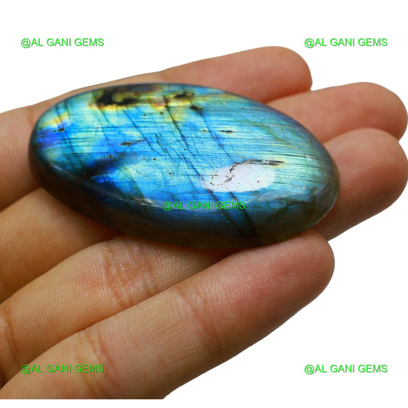 133.00 Cts Natural Fire Labradorite Gemstone Oval Cabochon 55x32x8 mm L-16