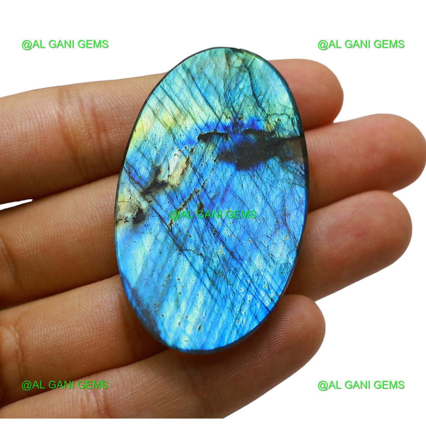 133.00 Cts Natural Fire Labradorite Gemstone Oval Cabochon 55x32x8 mm L-16