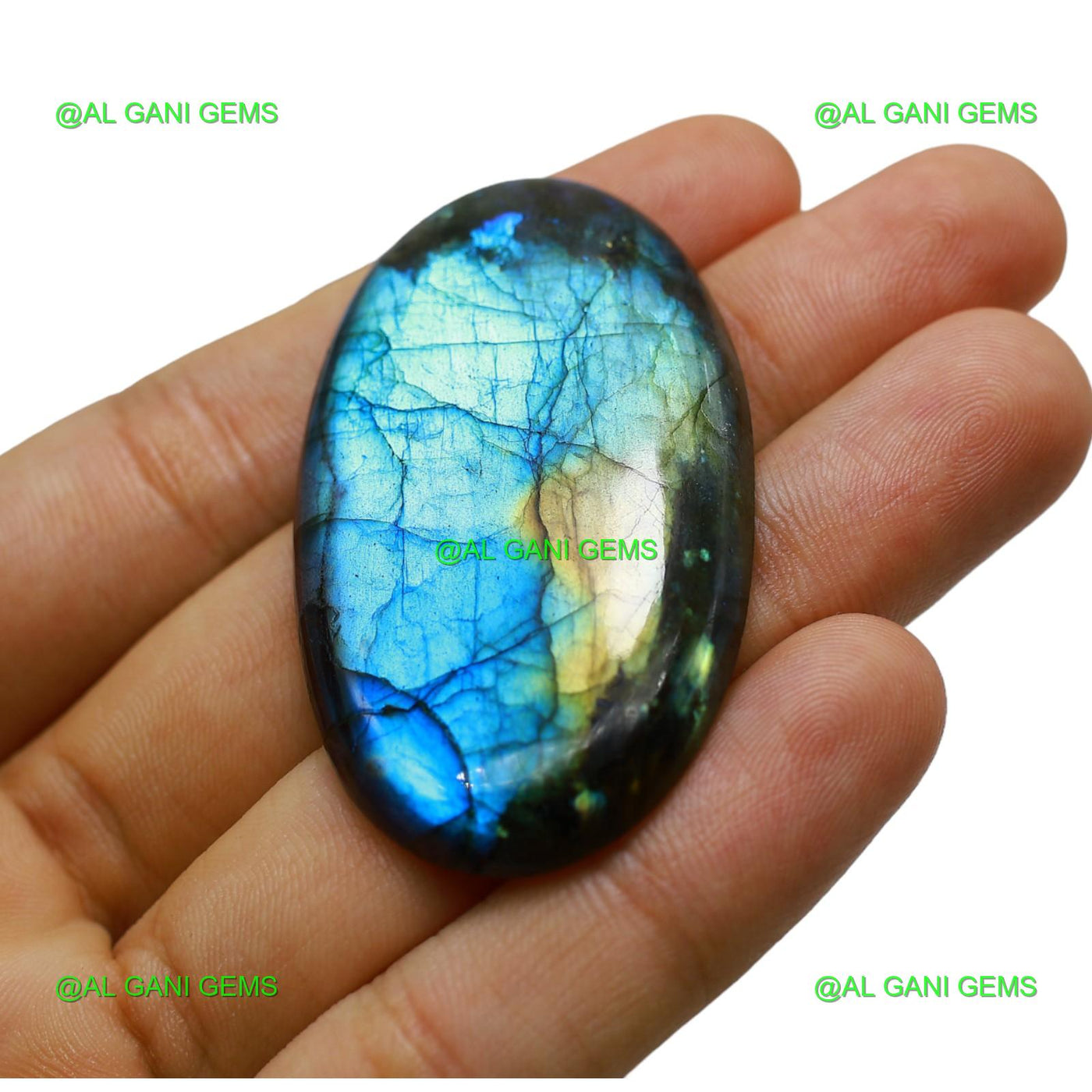 106.00 Cts Fire Labradorite Gemstone Oval Cabochon Natural 55x32x6 mm L-17