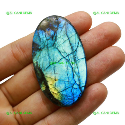 106.00 Cts Fire Labradorite Gemstone Oval Cabochon Natural 55x32x6 mm L-17