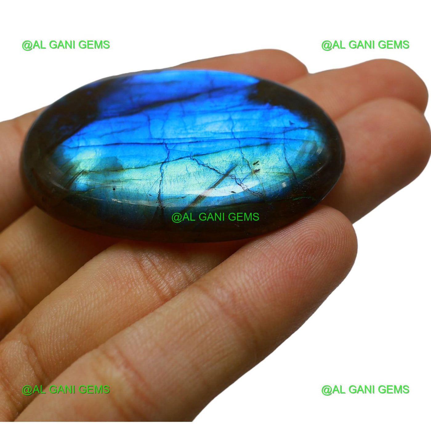 144.00 Cts Natural Fire Labradorite Gemstone Oval Cabochon 50x37x8 mm L-18