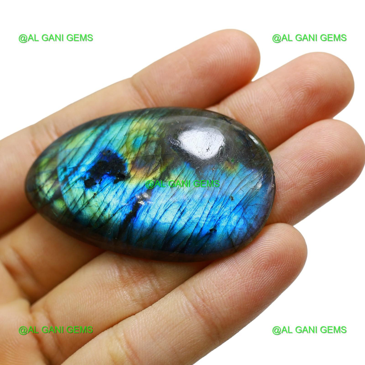 116.00 Cts Natural Fire Labradorite Gemstone Fancy Cabochon 54x33x8 mm L-19